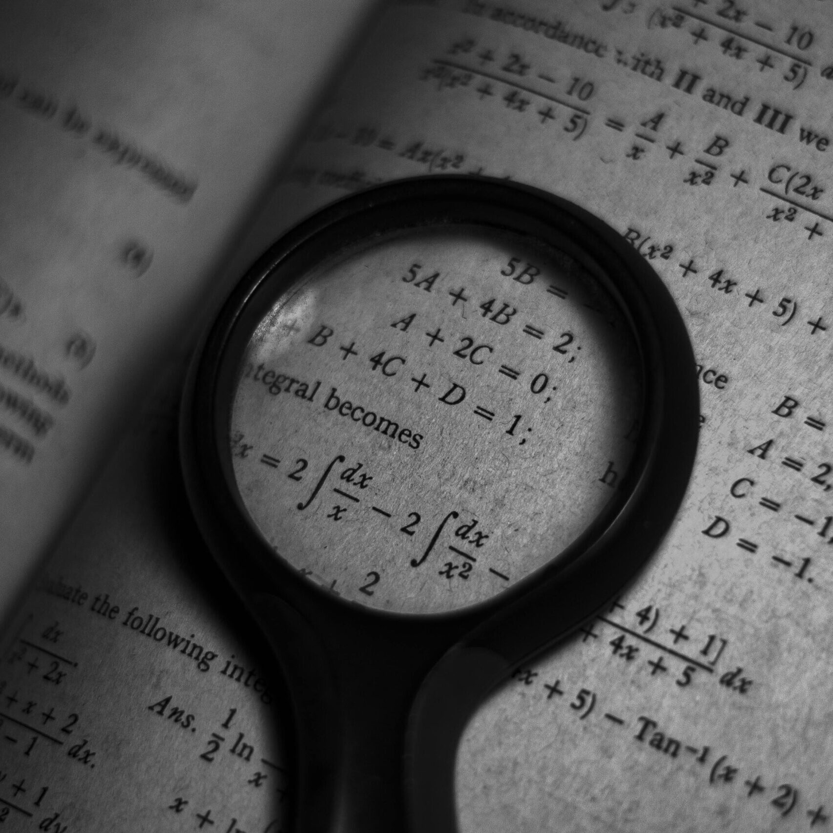Monochrome Photo of Math Formulas